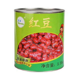 天聪红豆罐头3.35kg即食糖水熟红豆蜜豆珍珠商用红豆奶茶六罐整箱