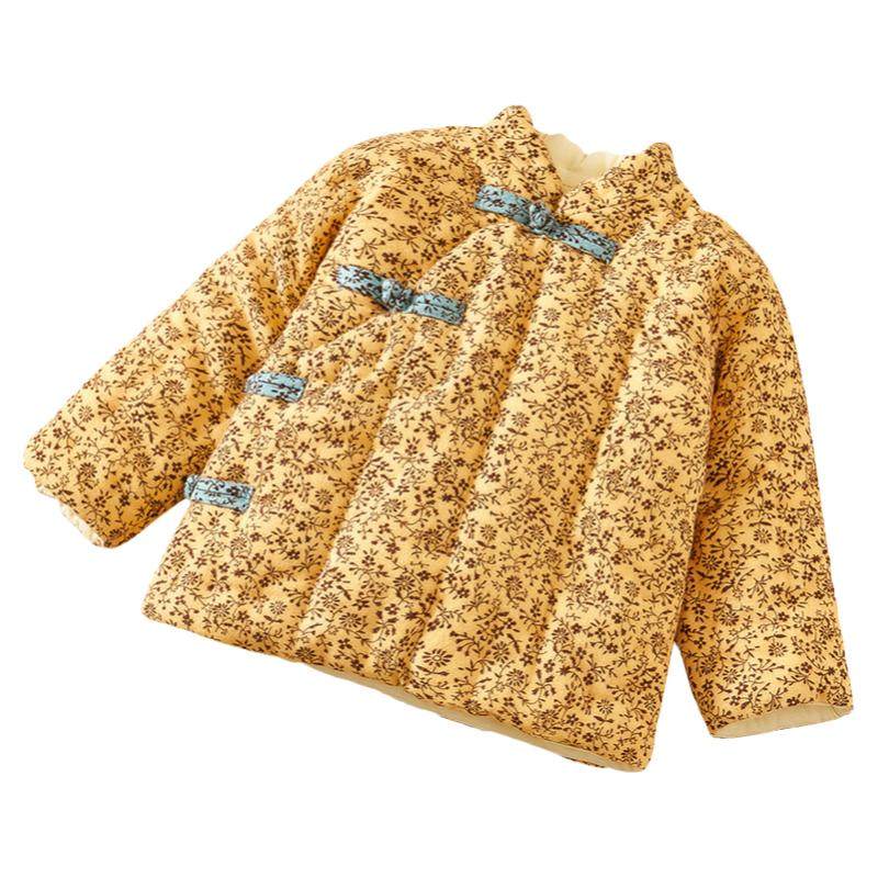 儿童手工纯棉花加厚拜年棉服棉袄