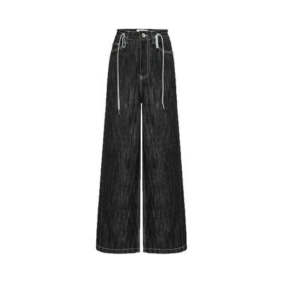 RODERICWONG新品装饰抽绳牛仔裤