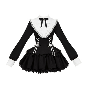 【Doki！】withpuji原创设计甜酷荷叶摆op/带口袋短裤双子lolita