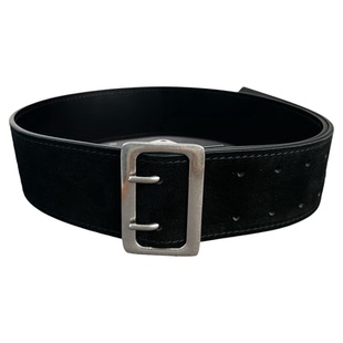 韩范宽版双针仿麂皮绒皮带女辣妹风牛二层绒面胯部腰带配毛衣半裙