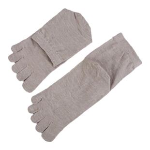 纯亚麻外贸纯色五指袜男女分趾袜防臭吸汗透气亚麻袜子哈尔滨抗菌