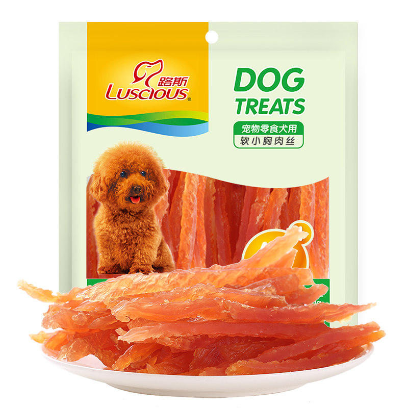 路斯优加狗狗宠物零食磨牙棒鸡胸肉干泰迪成幼犬训练鸡肉软丝400g