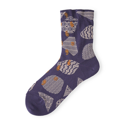 tabio袜子印度拼布简约薄款女袜