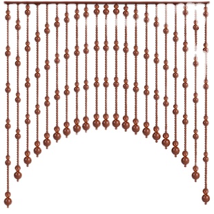 五帝钱桃木葫芦珠帘水晶隔断家用过道帘客厅风水帘铜钱门帘子