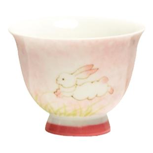 纯手绘可爱兔子陶瓷小茶杯功夫茶具茶盏女闻香杯家用泡茶杯主人杯