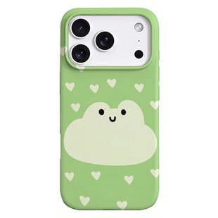 原创日韩清新绿青蛙适用苹果17PROMAX菲林手机壳iphone16plus软壳15趣味萌系14可爱治愈卡通简约全包二合一