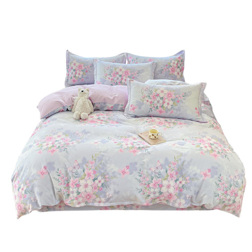 纯棉被套单件全棉床单被罩150x200x230单人四件四季通用被单1米5