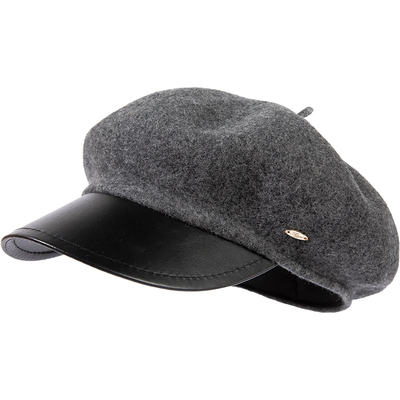 siggi纯羊毛复古皮檐贝雷帽鸭舌