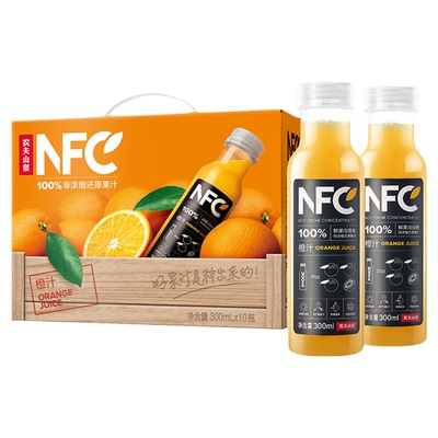 农夫山泉100%NFC果汁300ml×10瓶