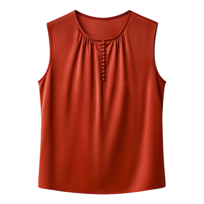丝界桑蚕丝背心无袖圆领透气亲肤