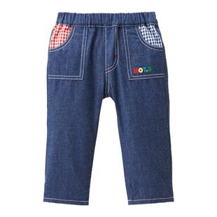 MIKIHOUSE纯棉牛仔长裤熊头兜兜春秋款新品 HOT BISCUITS