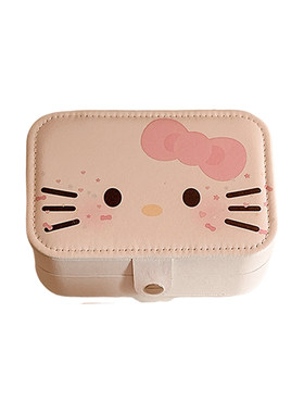 可爱kitty猫首饰盒女便携大容量
