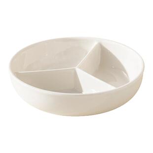 陶瓷三分格蒸盘圆形蒸格家用婴儿宝宝辅食餐盘电饭锅蒸笼减脂盘子