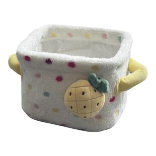 优选 绒布棉绳桌面收纳盒纸巾袋卡通置物筐 发卡头饰化妆品收纳筐