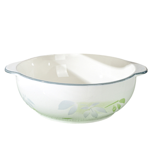 陶瓷家用双耳汤碗大容量汤盆排骨汤碗玉米羹汤古釉下彩汤锅可微波