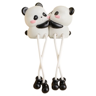 可爱熊猫吊脚娃娃摆件客厅玄关洞洞板电视柜开放格坐姿公仔装饰品