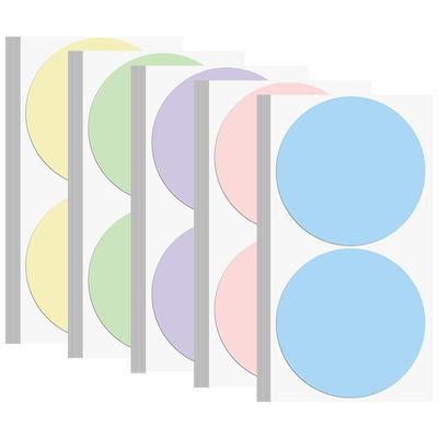 大号马卡龙圆形贴纸名字手写姓名贴彩色圆点即时不干胶标签幼儿园衣服自粘儿童数字号码编号心形便利贴大尺寸