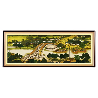 清明上河图客厅手工风景十字绣