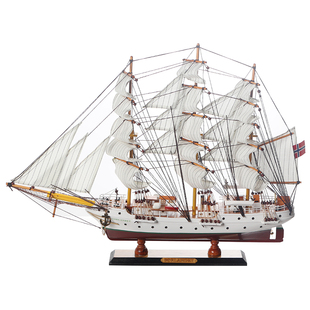 65CM一帆风顺帆船模型摆件手工木质工艺船客厅乔迁开业礼物大气