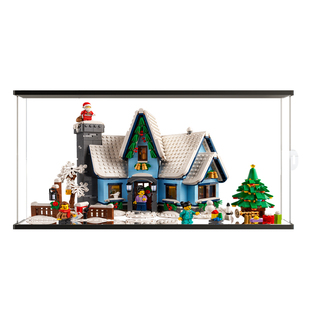 透明手办收纳盒 适用乐高10293冬季村庄圣诞老人驾到亚克力展示盒