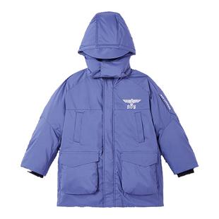 BOY童装 冬中长款羽绒服儿童加厚保暖鸭绒连帽外套男女童中大童