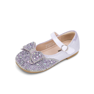 红蜻蜓女童鞋2025秋季新款水钻公主鞋女孩水晶鞋儿童皮鞋软底单鞋