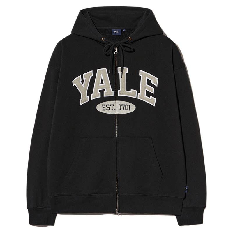 yale韩国女士冬季时尚流行休闲百搭字母印花拉链连帽卫衣MUSINSA