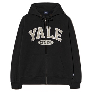 yale韩国女士春季时尚流行字母印花拉链连帽卫衣MUSINSA