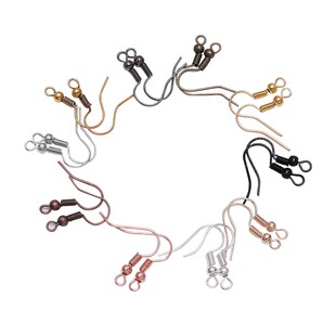 100个/弹簧带珠耳钩多色可选 手工diy自制耳坠耳环耳饰品配件材料