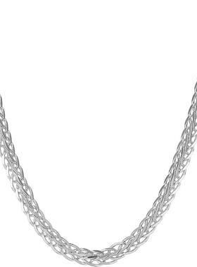 周六福项链女S925银锁骨链银素链肖邦链送女友节日礼物