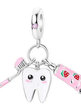 男女孩潘家风格珠子原创diy串珠人物生活系列铜镀银配饰创意