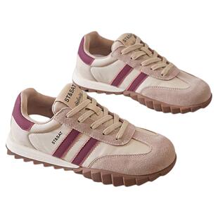 星期六复古运动鞋女鞋春季新款透气休闲鞋女士百搭厚底增高德训鞋