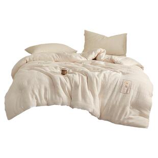 李官奇80%大豆蛋白被子A类母婴级全棉双层纱冬被春秋被纯棉空调被