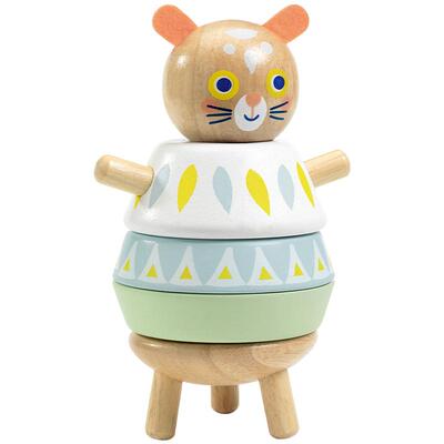 Djeco可爱鼠积木堆塔1岁启蒙玩具