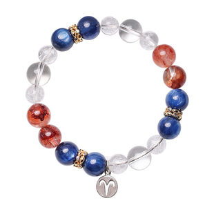 天然水晶十二星座手链白水晶手链白羊座手链s925银水晶手串送礼物