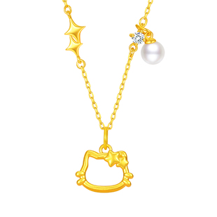 中国黄金央创黄金项链女足金吊坠金项链女款金饰生日礼物送女友