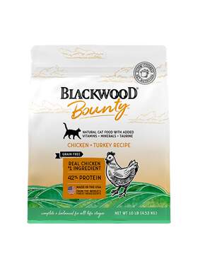 【自营】BLACKWOOD珀萃盛宴系列全猫粮10磅鸡肉火鸡鲜肉高蛋白
