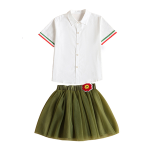 儿童红军八路合唱演出服红歌朗诵小学生啦啦队运动会服装元旦表演