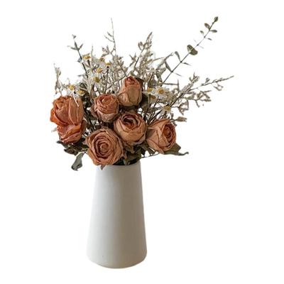 玫瑰小雏菊干花客厅桌面花艺摆件