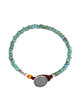 文艺手链OE米珠银饰蜡绳礼物情侣