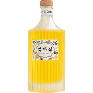 批发一斤装酒瓶空瓶子加厚玻璃果酒瓶高端竖纹密封瓶白酒葡萄酒瓶