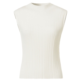VGRASS女装背心夏新款羊毛细腻肌理修身中领针织坎肩气质显高打底