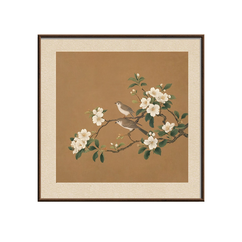 大芬村手绘中式花鸟方形油画