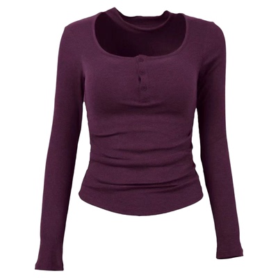 带胸垫秋冬长袖高级感健身上衣