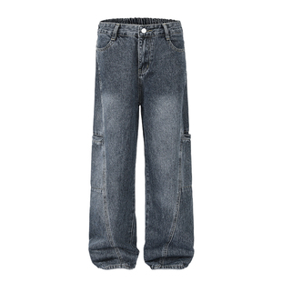 HiPanda你好熊猫春季休闲牛仔裤男士2026春款宽松直筒长裤男款GH