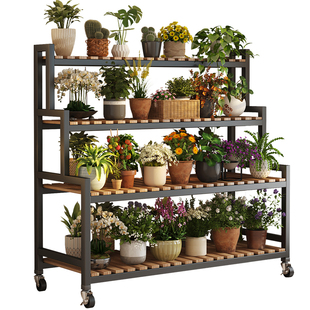 花架置物架阳台置物架子客厅卧室可移动室外多层一体靠墙多肉花架