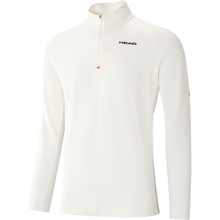 【抗菌polygiene】HEAD海德半开襟长袖T恤秋季款运动户外上衣男士