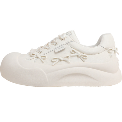 TTKJ芭蕾小白鞋女2026新款春夏爆款休闲百搭厚底板鞋丑萌大头鞋子