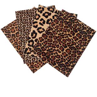 马毛皮头层真皮毛一体四边直规整裁片手工diy包装配饰豹纹皮面料